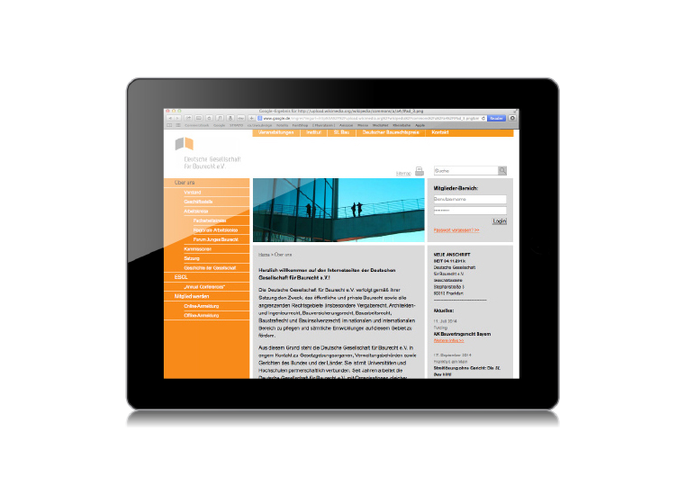 Deutsche Gesellschaft für Baurecht e.V. Website